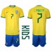 Brasil Lucas Paqueta #7 Hjemmedraktsett Barn VM 2022 Korte ermer (+ Korte bukser)
